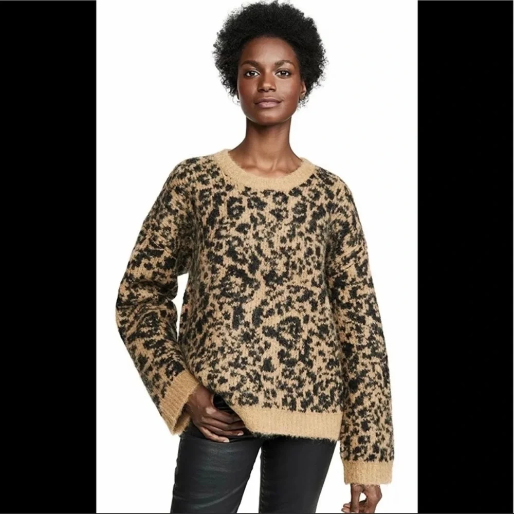 Madewell Pullover Alpaca & Wool Blend Animal Print Sweater NWT - Picture 4 of 16